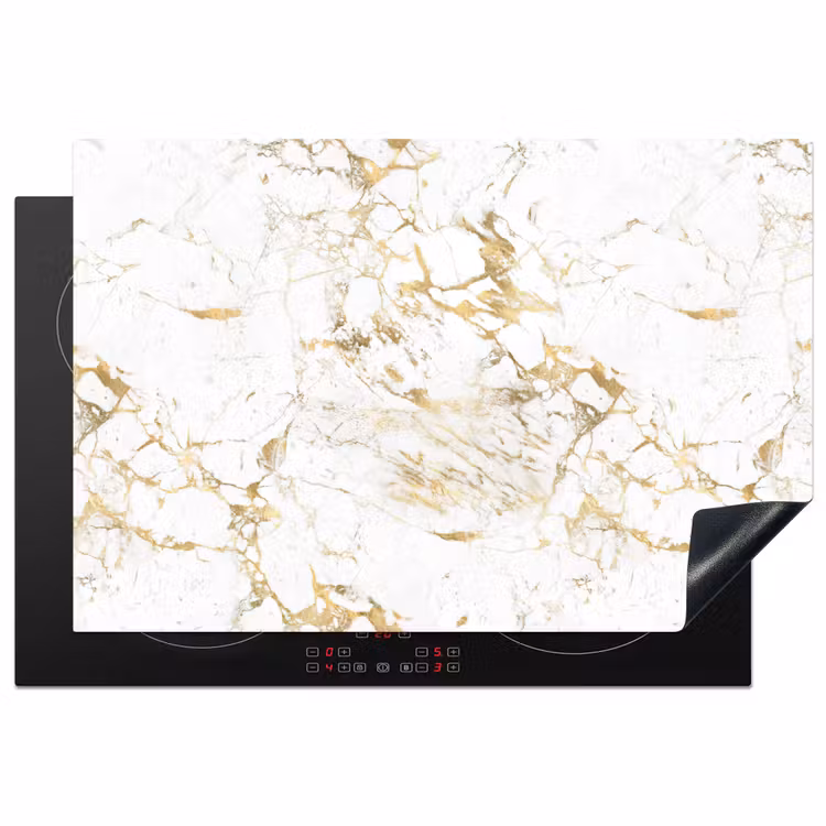 Inductie beschermer - Wit - Marmer - Luxe - Goud — 2