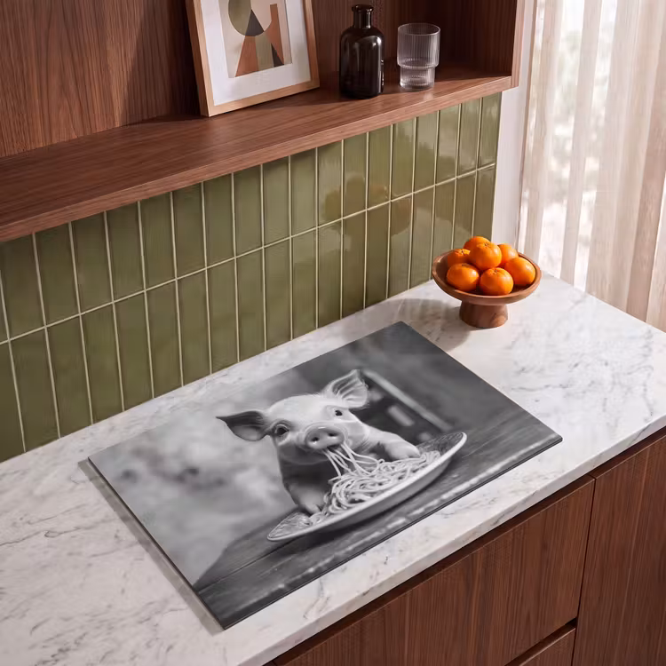 Inductie beschermer - Varken - Schattig - Spaghetti - Zwart wit - Dier — 4