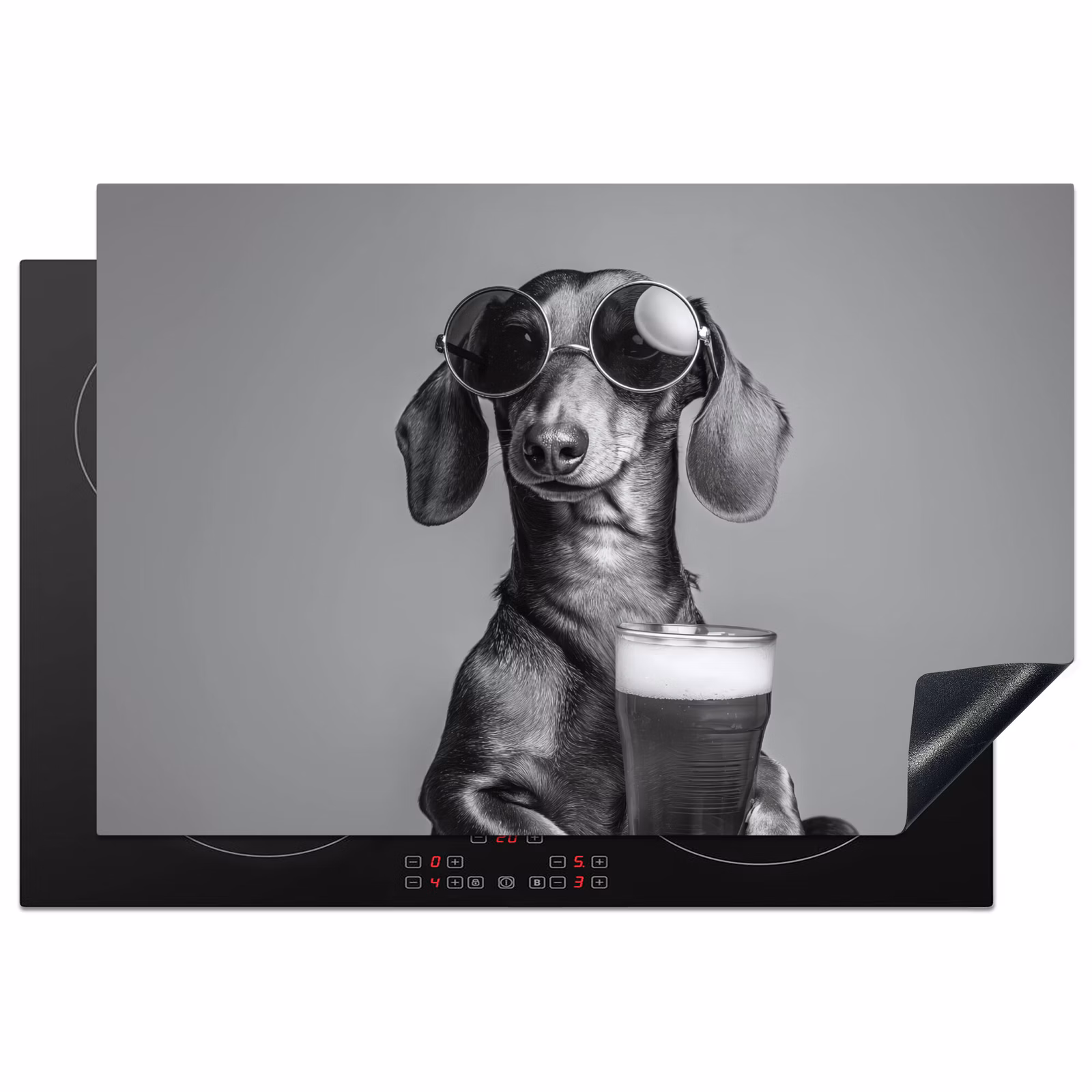 Inductie beschermer - Teckel - Bier - Glas - Bril — 1