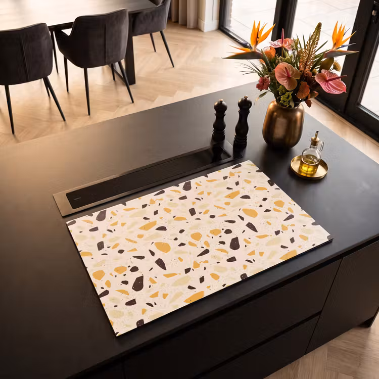 Inductie beschermer - Terrazzo - Patroon - Geel - — 3