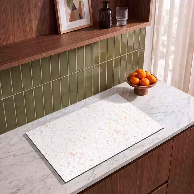 Inductie beschermer - Terrazzo - Patroon - Wit - Perzik — 4