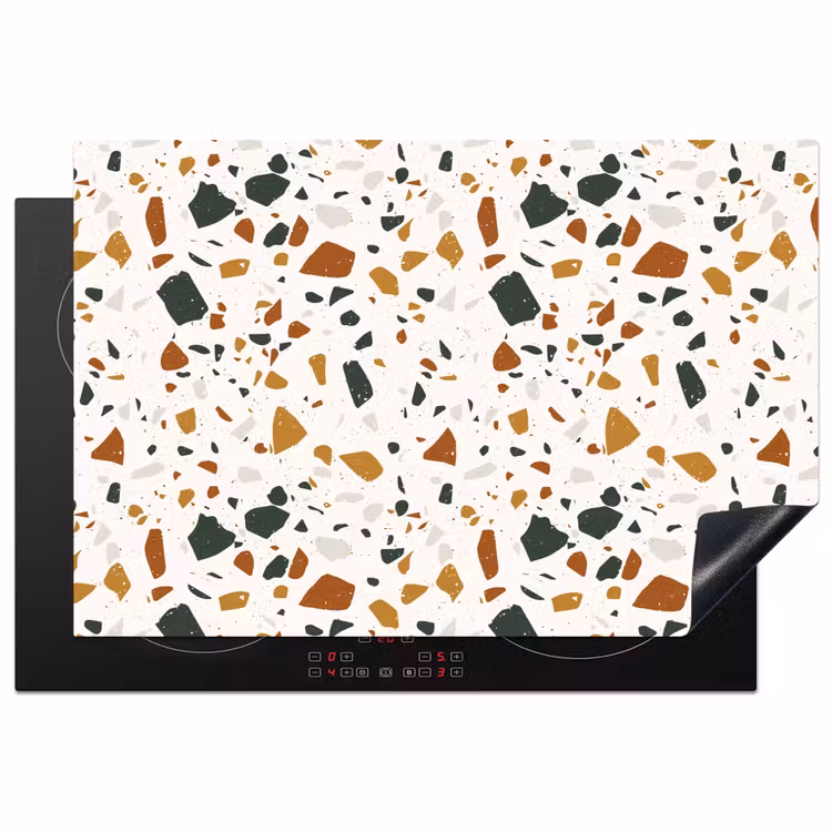 Inductie beschermer - Terrazzo - Patroon - Wit - Terra — 2