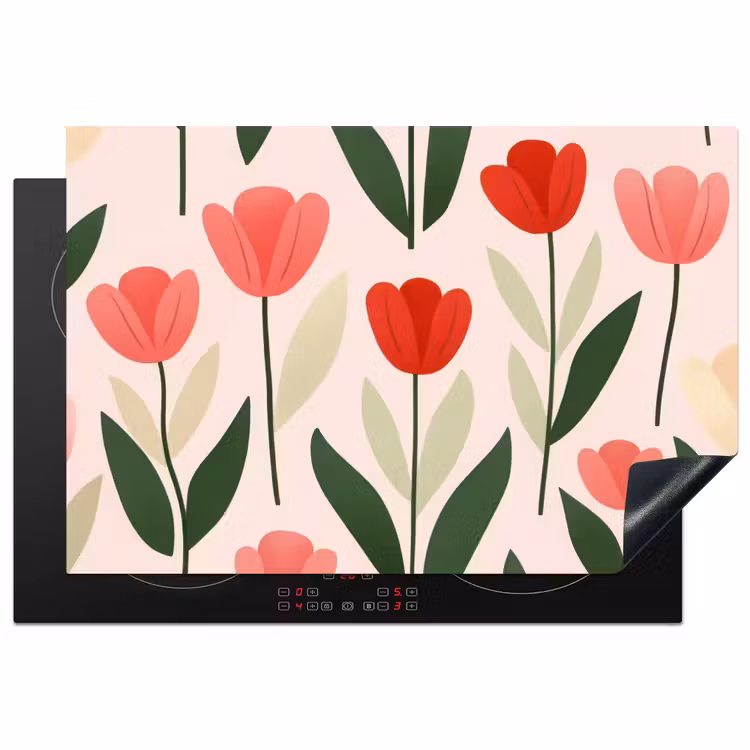 Inductie beschermer - Tulpen - Modern - Roze — 1