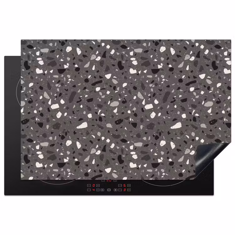 Inductie beschermer - Terrazzo - Patroon - Grijs — 2