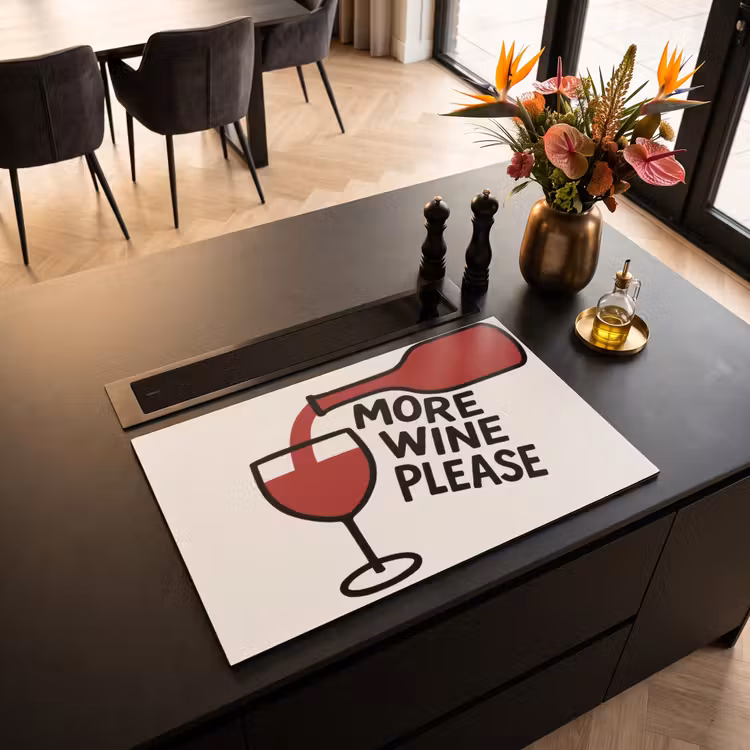 Inductie beschermer - Wijnfles - Quote - Rood - Glas — 3