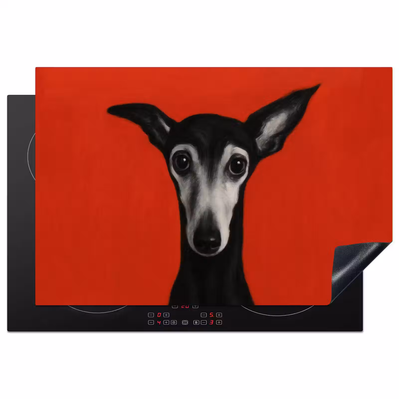Inductie beschermer - Windhond - Minimalistisch - Rood — 1