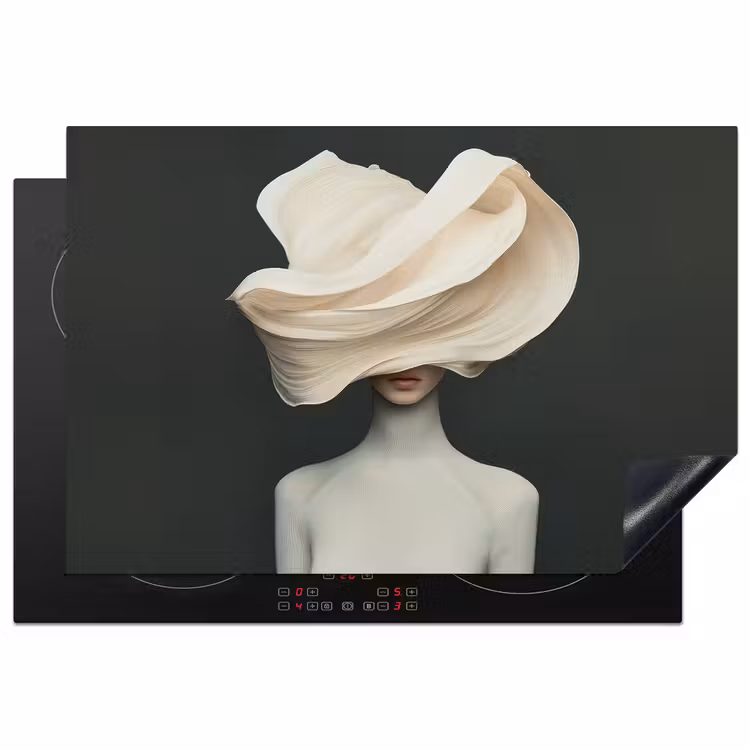 Inductie beschermer - Vrouw - Beige - hoed — 2