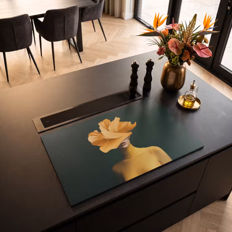 Inductie beschermer - Vrouw - Hoed - Geel — 3