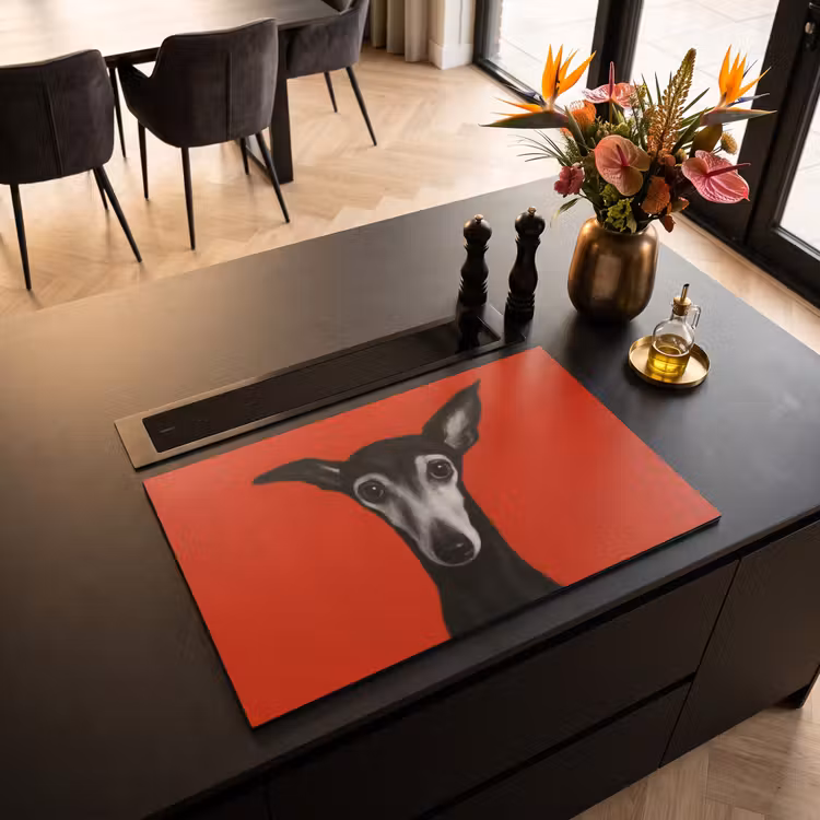 Inductie beschermer - Windhond - Minimalistisch - Rood — 3