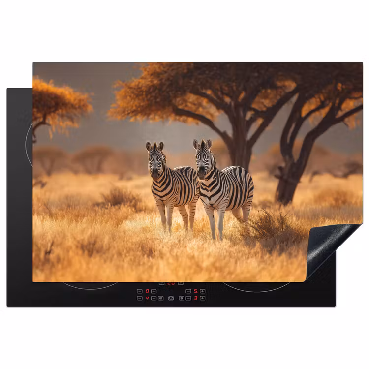 Inductie beschermer - Zebra's - Savannelandschap - Gras — 1
