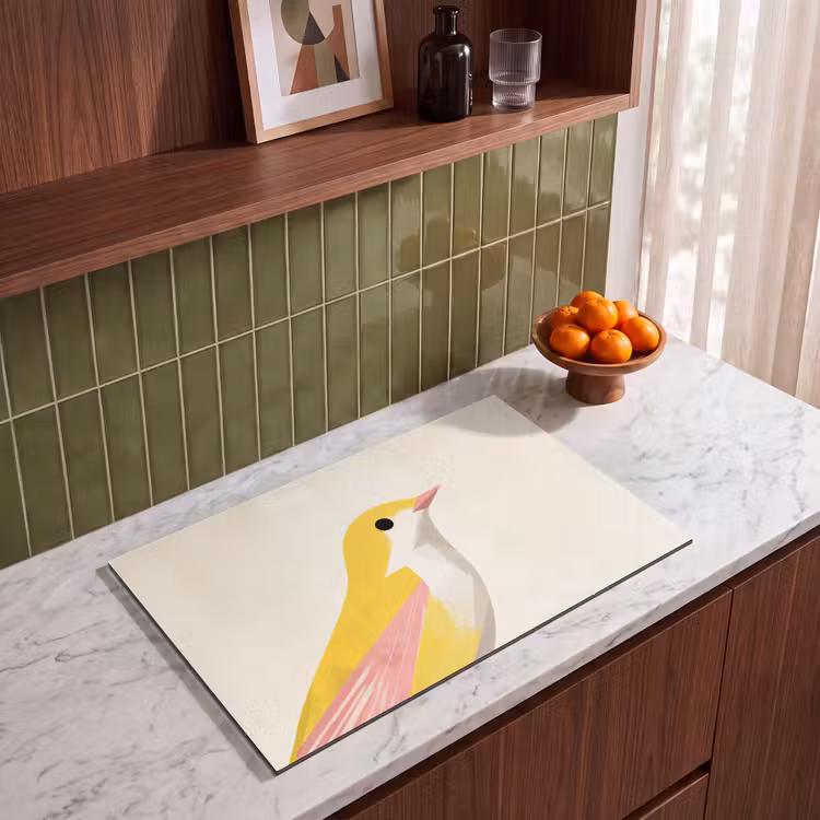 Inductie beschermer - Vogel - Minimalistisch - Geel — 4