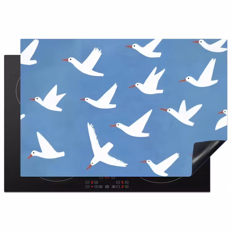 Inductie beschermer - Vogels - Wit - Patroon — 1
