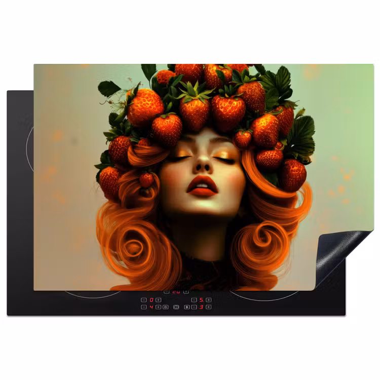 Inductie beschermer - Vrouw - Aardbeien - Kroon — 2