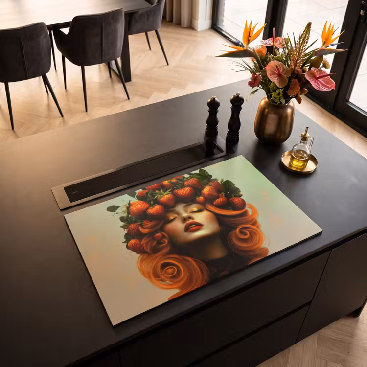 Inductie beschermer - Vrouw - Aardbeien - Kroon — 3