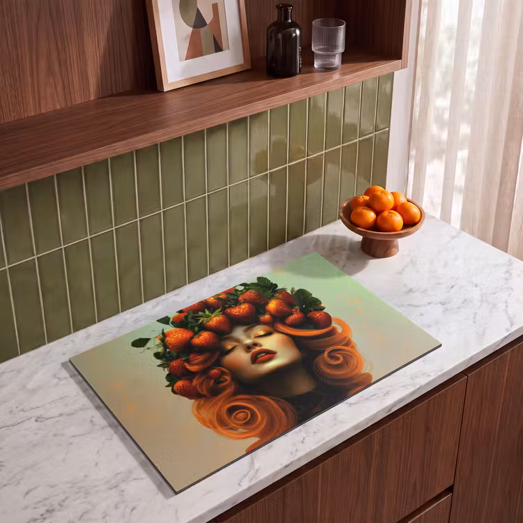 Inductie beschermer - Vrouw - Aardbeien - Kroon — 4