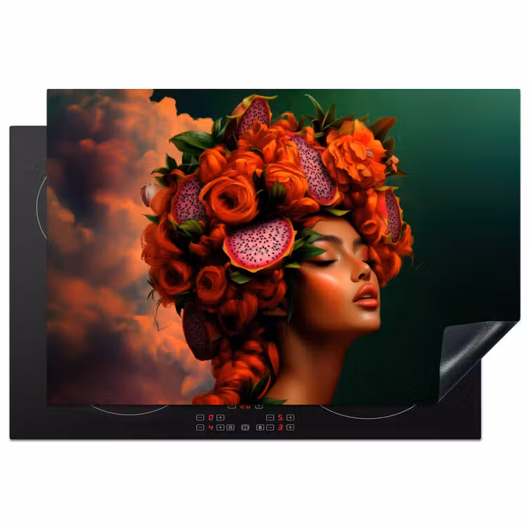 Inductie beschermer - Vrouw - Drankenfruit - Rozen — 1