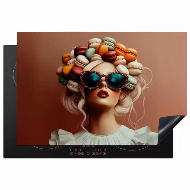 Inductie beschermer - Vrouw - Macarons - Bril — 1