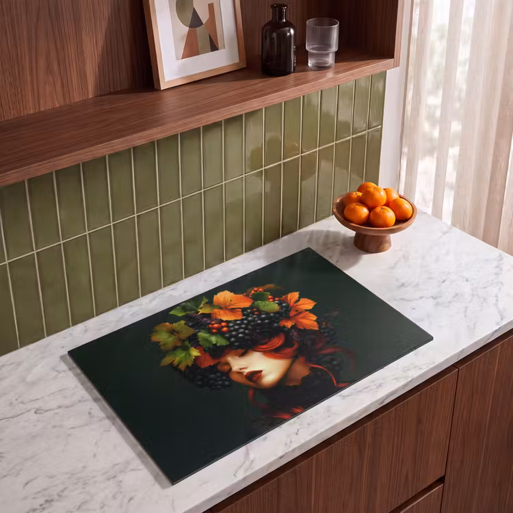 Inductie beschermer - Vrouw - Rood - Groen - Druiven — 4