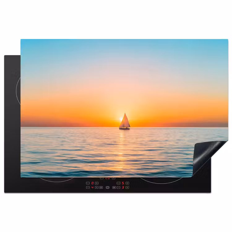 Inductie beschermer - Zee - Zeilboot - Zonsondergang — 2