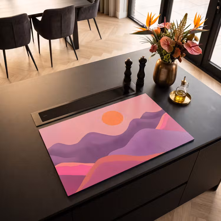 Inductie beschermer - Zon - Heuvels - Paars - Abstract — 3