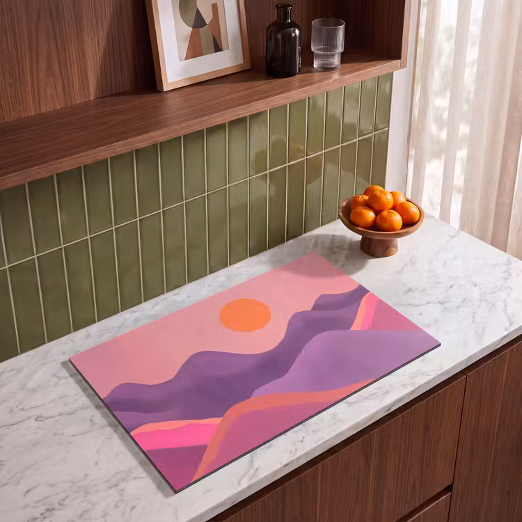 Inductie beschermer - Zon - Heuvels - Paars - Abstract — 4