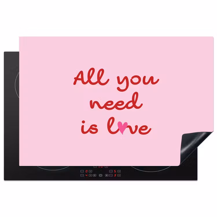 Inductie beschermer - Tekst - Roze - Love - Hart — 1