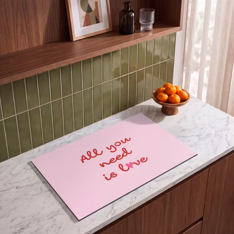 Inductie beschermer - Tekst - Roze - Love - Hart — 4