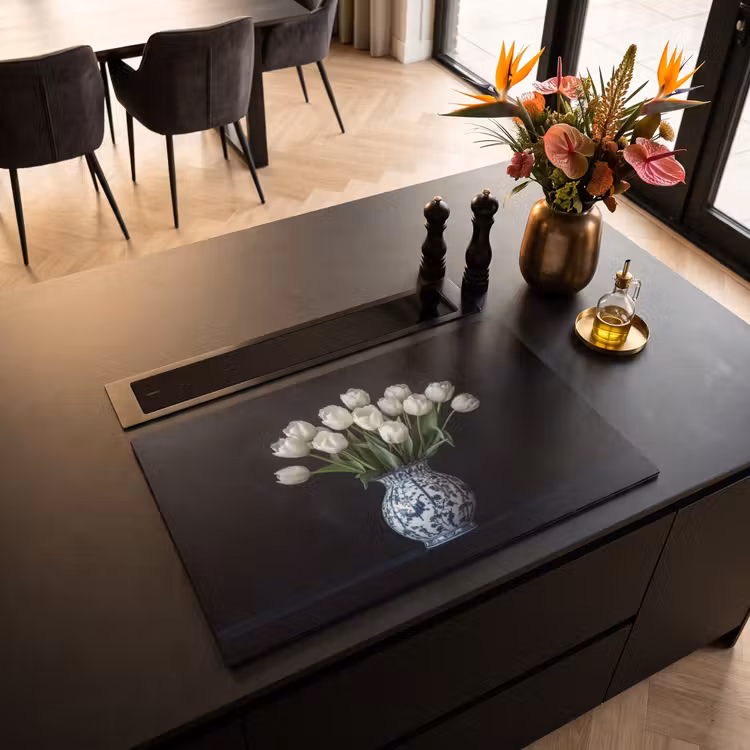 Inductie beschermer - Wit - Bloemen - Tulpen - Vaas — 3
