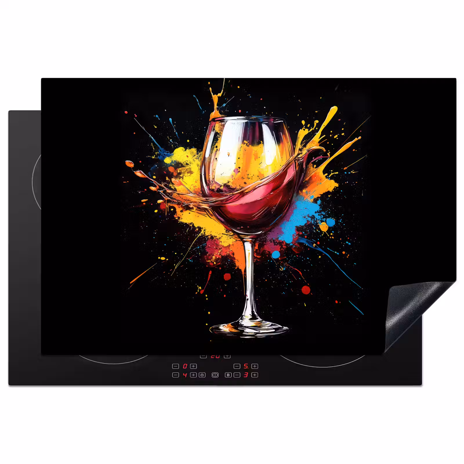 Inductie beschermer - Wijn - Glas - Graffiti - Borrel - Rood - Verf — 1