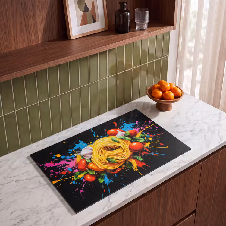 Inductie beschermer - Spaghetti - Graffiti - Verf - Kleurrijk - Eten - Modern — 4