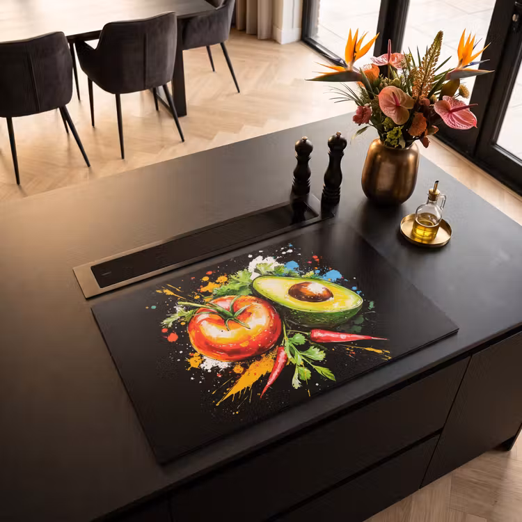 Inductie beschermer - Tomaat - Avocado - Peper - Graffiti - Verf - Modern — 3