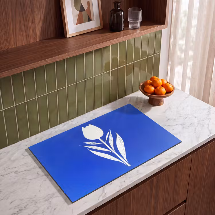 Inductie beschermer - Tulp - Minimalistisch - Bladeren - Wit — 4