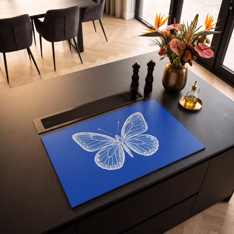 Inductie beschermer - Vlinder - Wit - Getekend - Stippen — 3