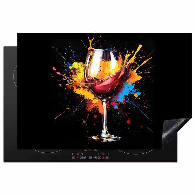 Inductie beschermer - Wijn - Glas - Graffiti - Borrel - Rood - Verf — 1
