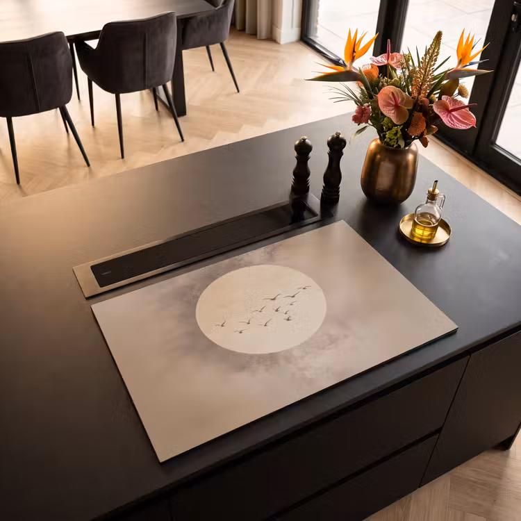 Inductie beschermer - Vogel - Beige - Japandi — 3