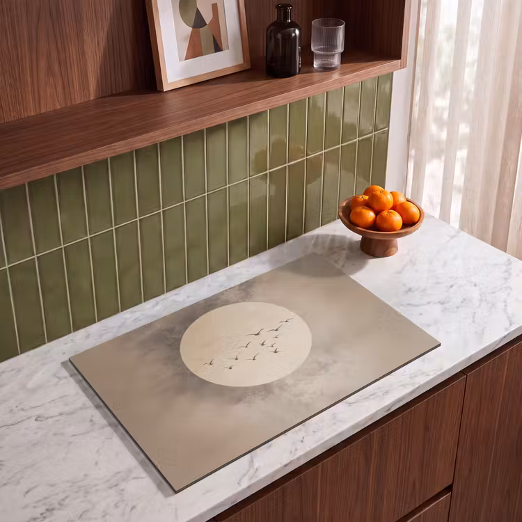 Inductie beschermer - Vogel - Beige - Japandi — 4