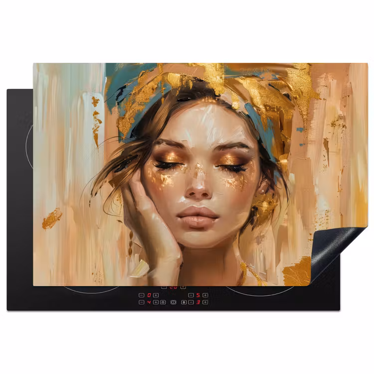 Inductie beschermer - Vrouwen - Portret - Luxe - Goud — 2