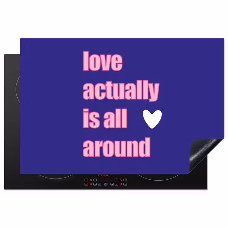 Inductie beschermer - Tekst - Valentijn - Love - Blauw — 1