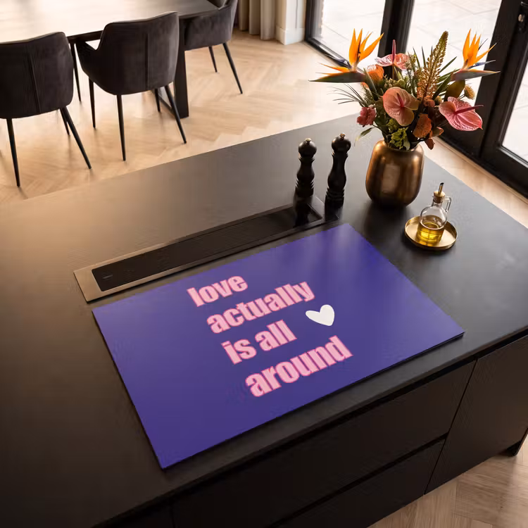 Inductie beschermer - Tekst - Valentijn - Love - Blauw — 3
