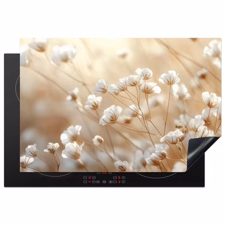 Inductie beschermer - Wilde - Bloemen - Wit — 1