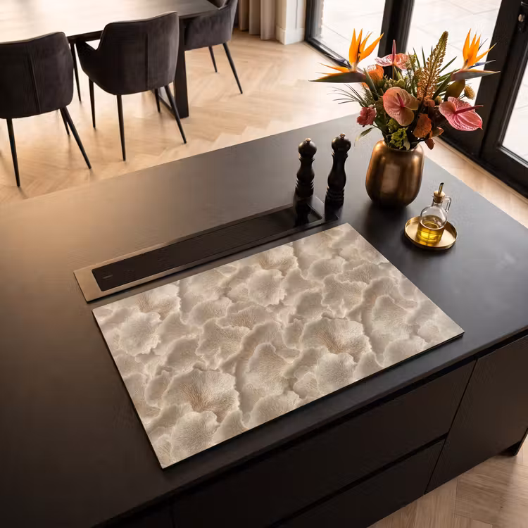 Inductie beschermer - Waaierstructuren - Beige - Vezeltextuur — 3
