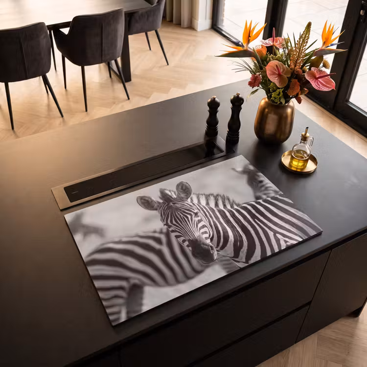 Inductie beschermer - Zebra's - Zwart - Wit — 3