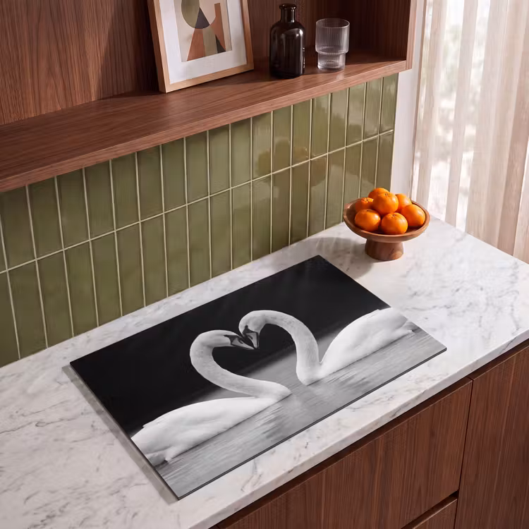 Inductie beschermer - Zwanen - Hart - Zwart - Wit — 4