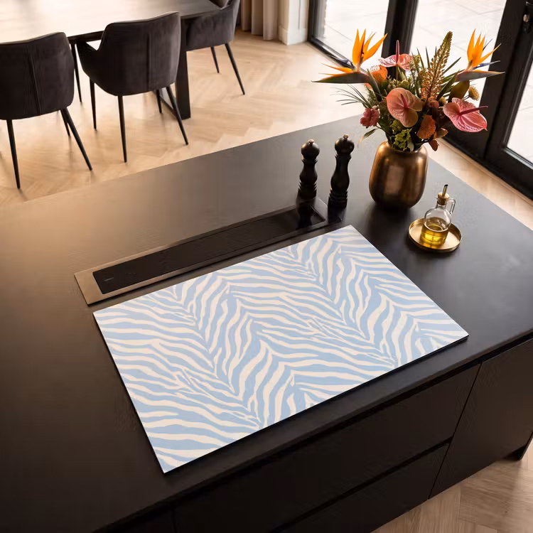 Inductie beschermer - Zebra - Motief - Blauw - Wit — 3