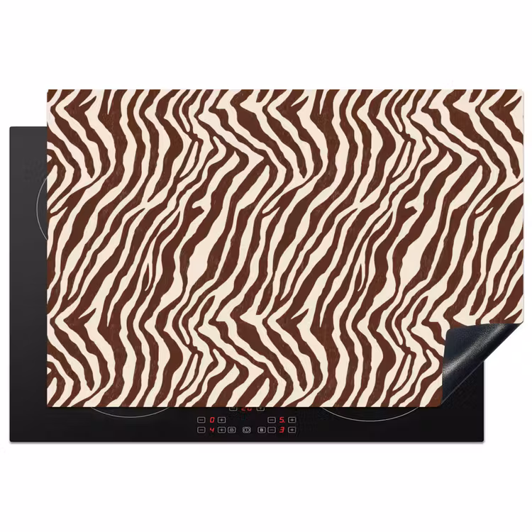 Inductie beschermer - Zebra - Patroon - Zwart - Wit — 1