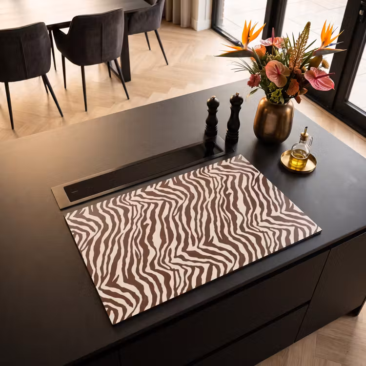Inductie beschermer - Zebra - Patroon - Zwart - Wit — 3
