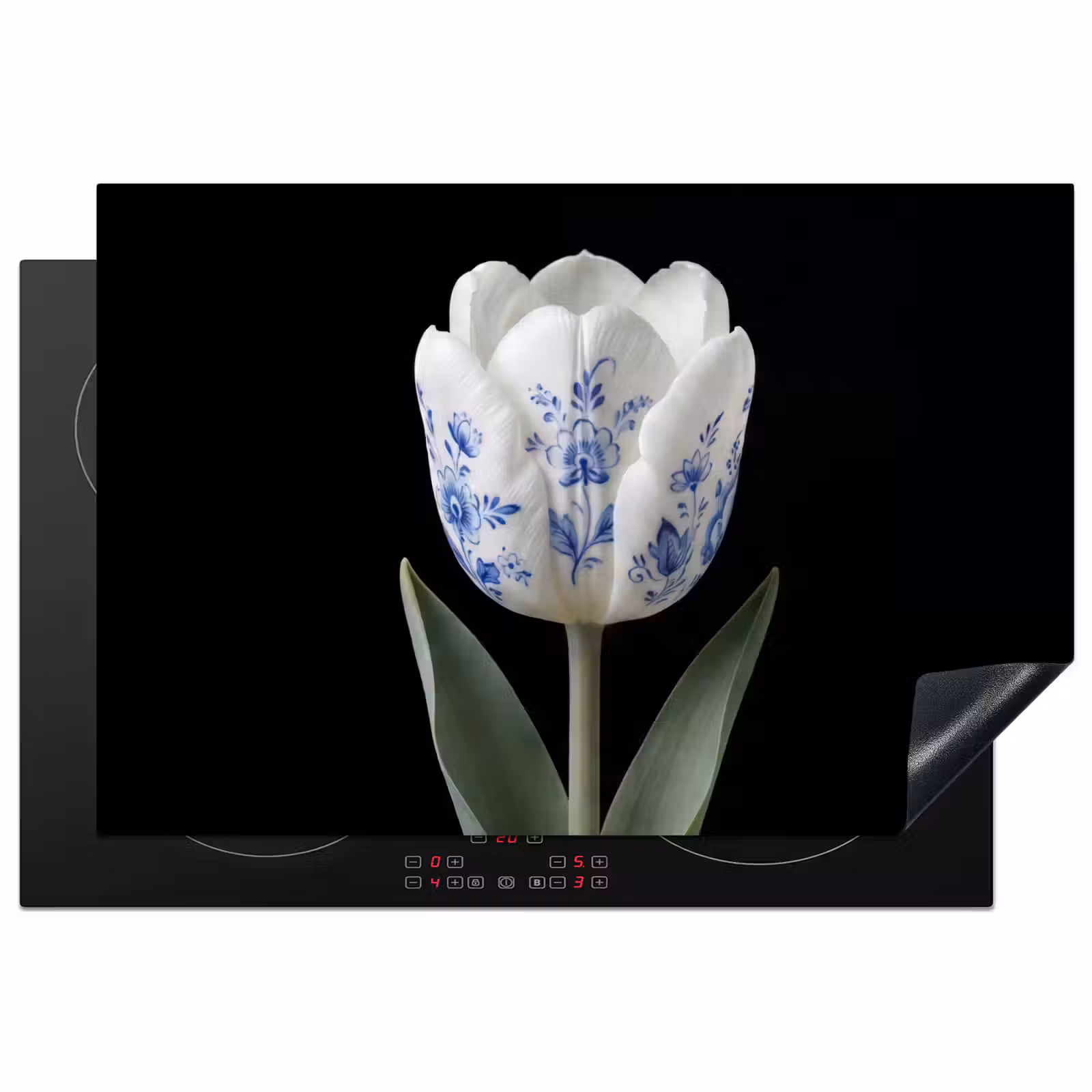 Inductie beschermer - Tulp - Patroon - Blauw — 1