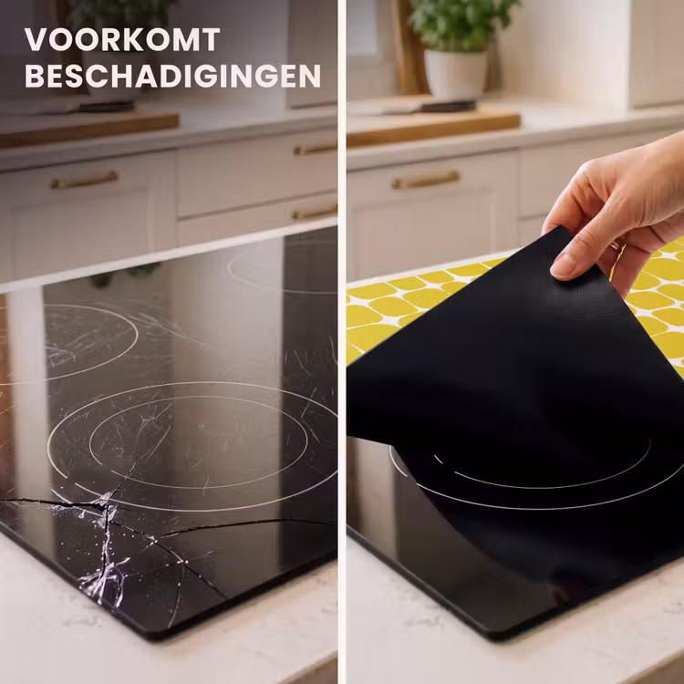 Inductie beschermer - Stippen - Modern - Geel — 2