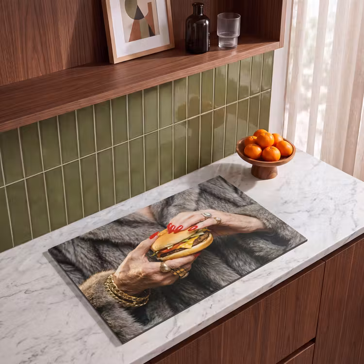 Inductie beschermer - Vrouw - Hamburger - Bontjas — 4