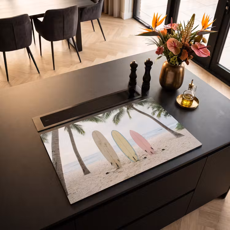 Inductie beschermer - Surfboard - Palmbomen - Kleurrijk — 3